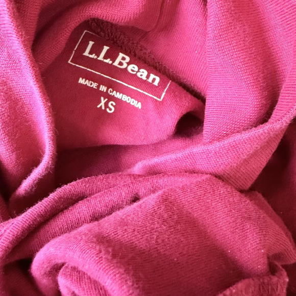 L.L.Bean Wine red turtleneck xs natural fibers 100% cotton - Picture 4 of 5